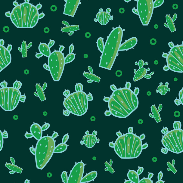 Seamless pattern with cactus motif. used for the needs of wall backgrounds, product designs and other versatile designs - Vector, afbeelding