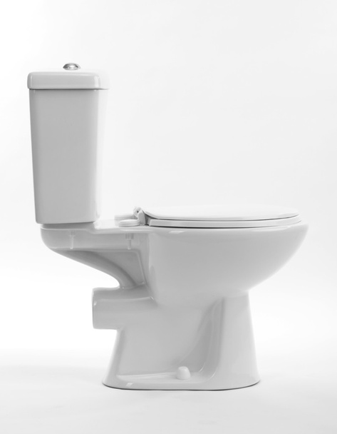 White toilet bowl, isolated on white - Foto, afbeelding