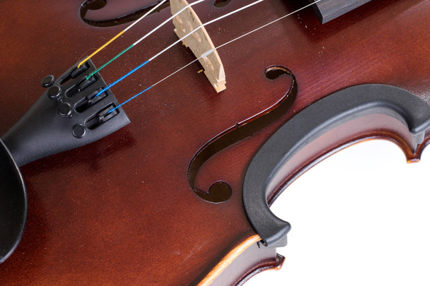 Closeup a klasszikus hegedű. Klasszikus hangszer - Fotó, kép