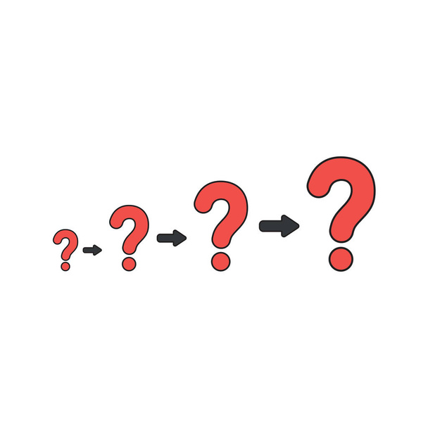 Illustration vectorielle des problèmes croissants avec la question ma
 - Vecteur, image