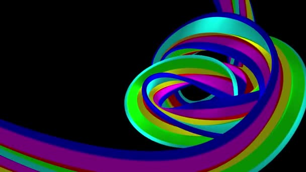 Yumuşak renkler 3d kavisli gökkuşağı kauçuk bant marshmallow ip şeker dikişsiz döngü soyut şekil animasyon arka plan yeni kalite evrensel hareket dinamik animasyonlu renkli neşeli video 4k stok görüntüleri - Video, Çekim