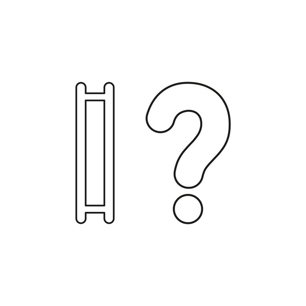 Векторная иконка деревянной лестницы без ступенек и вопросов
  - Вектор,изображение