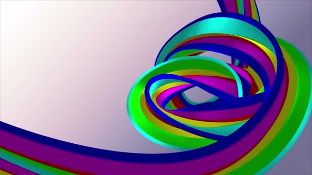 Soft colors 3D curved rainbow rubber band marshmallow rope candy seamless loop abstract shape animation background new quality universal motion dynamic animated colorful joyful video 4k stock footage - Footage, Video