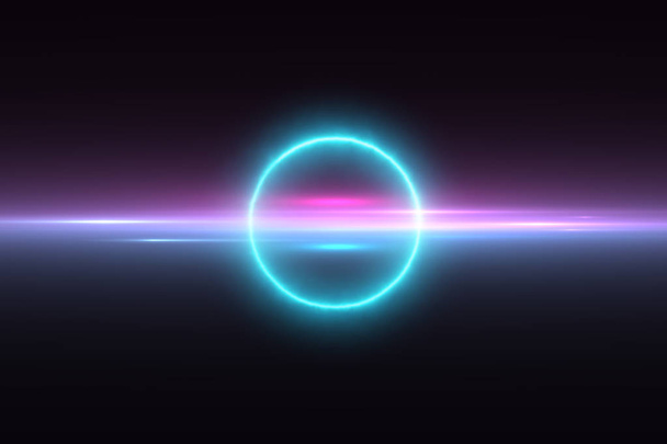 Cercle effet de lumière avec lentille flare.Beautiful anneau lumineux abstrait
. - Photo, image