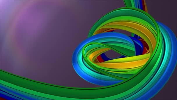 Měkké barvy 3D zakřivený duhový gumový pásek Marshmallow lana Candy plynulá smyčka abstraktní tvar animace pozadí nová kvalita Univerzální pohyb dynamický animovaný barevný radostný video 4k skladový záběr - Záběry, video