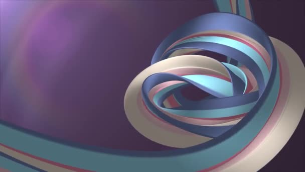 ソフトカラー3D曲面レインボーラバーバンドマシュマロロープキャンディシームレスループ抽象的な形状アニメーションの背景新しい品質ユニバーサルモーションダイナミックアニメーションカラフルなビデオ4kストック映像 - 映像、動画