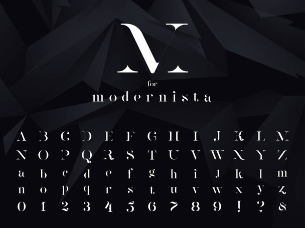 Modernista. Ultra modern minimalistic font, typeface for your logo, poster, book cover or any graphic design project. Vector illustration. - Vector, Image