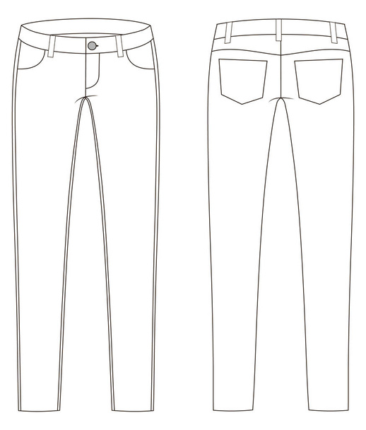Esquisse technique mode de jeans en vectoriel graphique
 - Vecteur, image