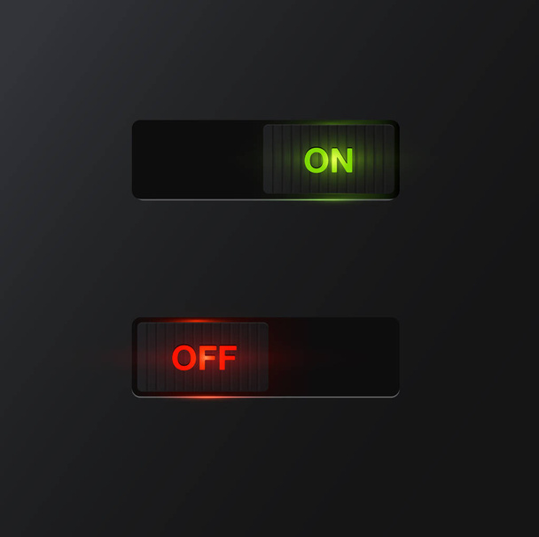 Realistic switches for web usage, vector illustration - Διάνυσμα, εικόνα