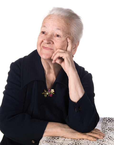 átgondolt idős asszony portréja - Fotó, kép