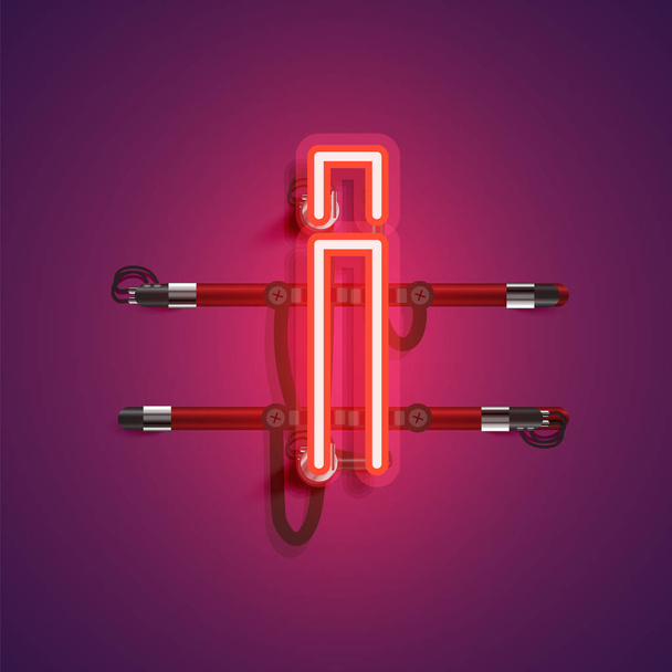 Realistic neon character with wires and console, vector illustra - Vektori, kuva