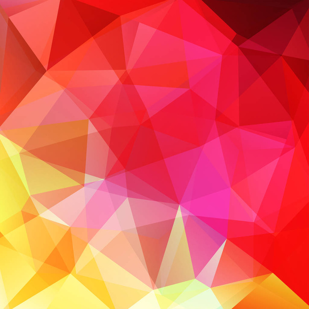 Podłoże wykonane z trójkątów różowy, czerwony, żółty. Kwadratowych kompozycji z figur geometrycznych. EPS 10 - Wektor, obraz