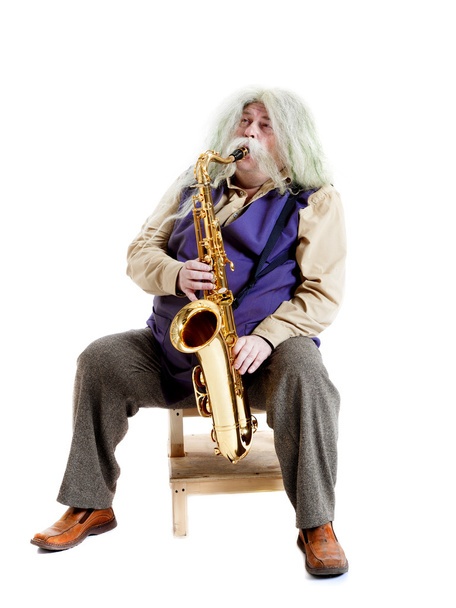 Old saxophonist - Foto, afbeelding