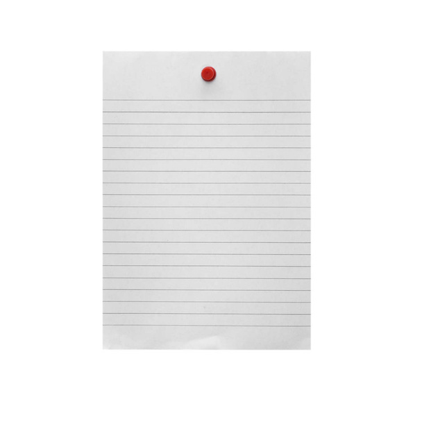 Paper note with pushpin on white background. - Photo, Image