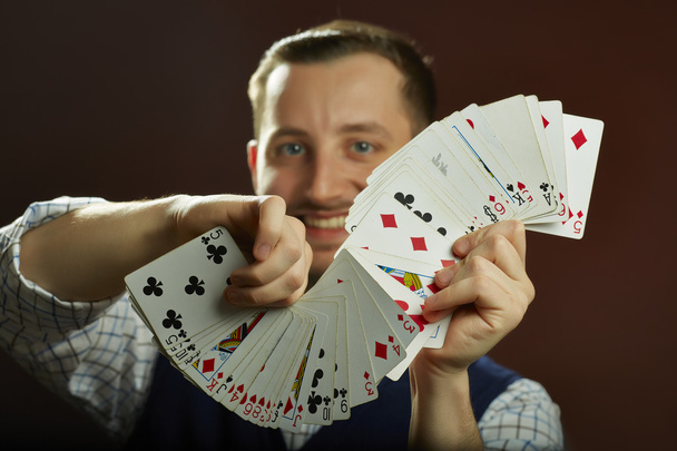Playing cards jugglery - 写真・画像