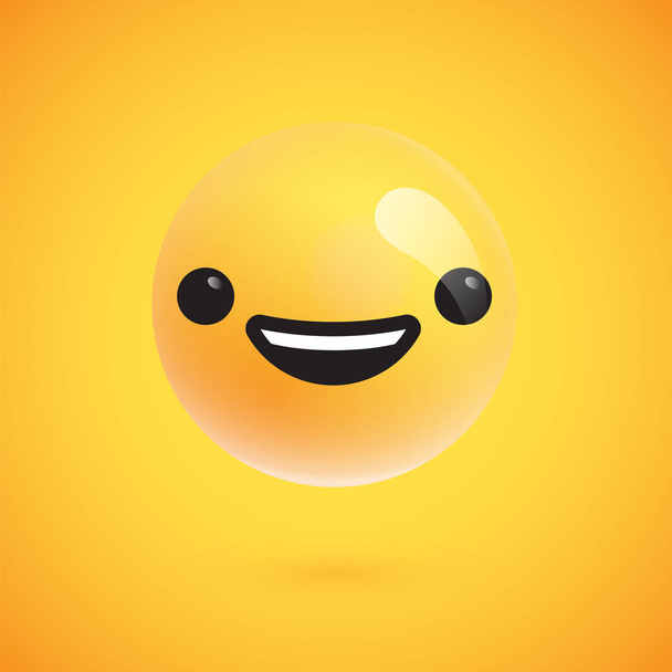 Cute high-detailed yellow emoticon for web, vector illustration - Vettoriali, immagini