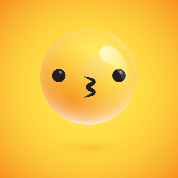 Cute high-detailed yellow emoticon for web, vector illustration - Vektor, Bild