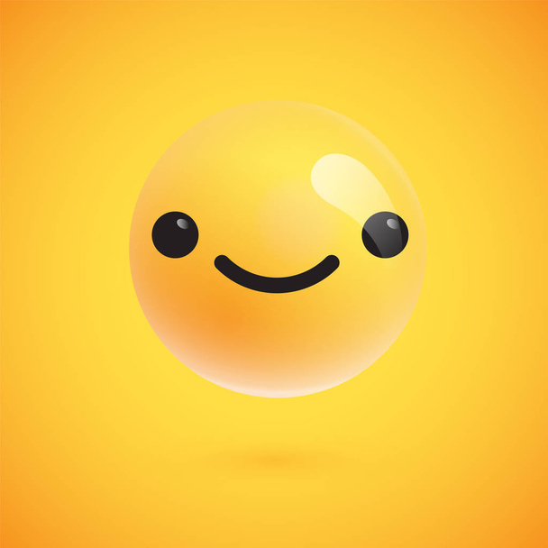 Cute high-detailed yellow emoticon for web, vector illustration - Vecteur, image