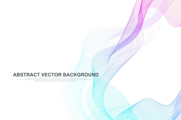 Abstract colorful wave lines background. Geometric template for your design brochure, flyer, report, website, banner. Vector illustration - Vecteur, image