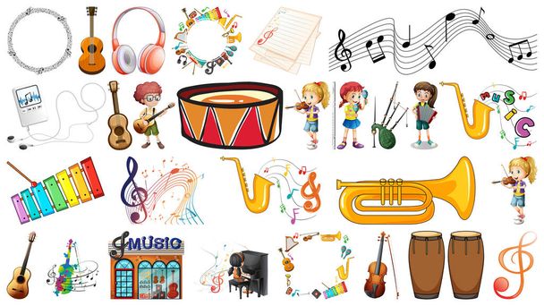 Set of music instrument - Vector, Image