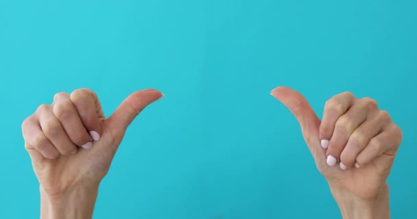 Woman hands pointing on copyspace - Footage, Video