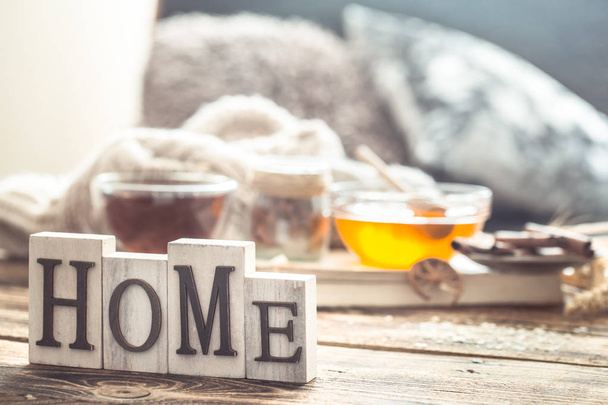 Still life home comfort with a Cup of tea - Φωτογραφία, εικόνα