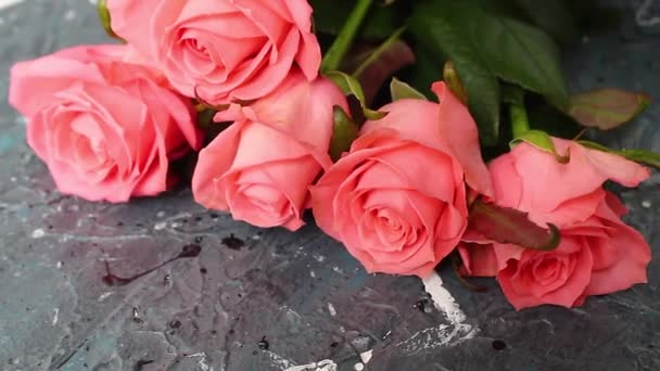Rose flower background. Roses flower texture. Wedding bouquet of flowers. - Footage, Video