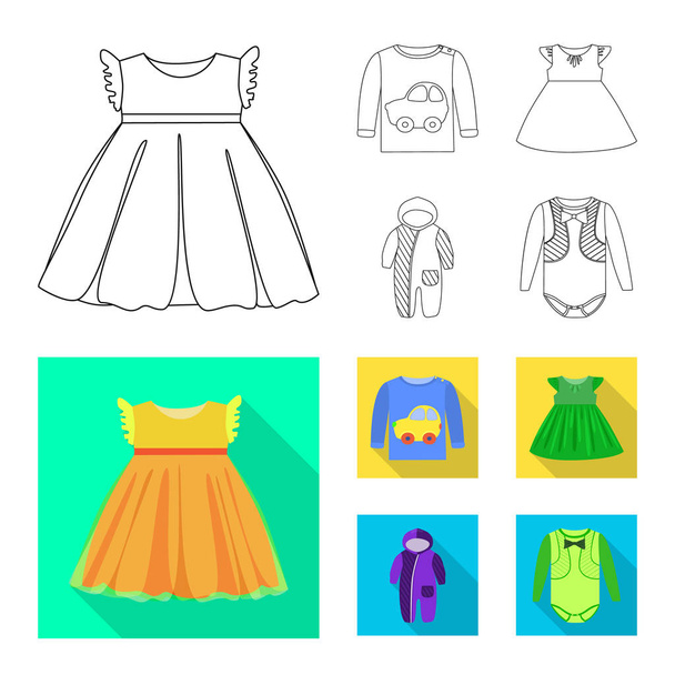 Vector illustration of fashion and garment icon. Set of fashion and cotton stock vector illustration. - ベクター画像