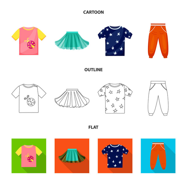 Vector illustration of fashion and garment symbol. Set of fashion and cotton stock symbol for web. - Vektor, kép