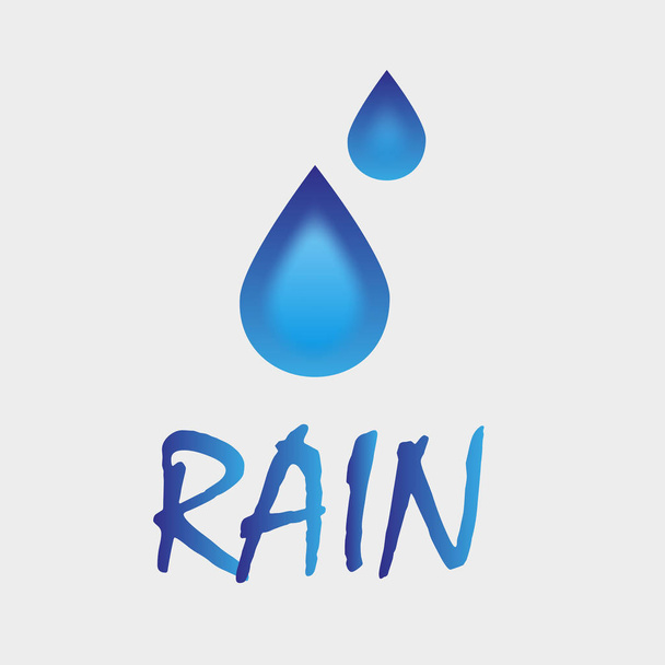 Kapka deště s nápisem "déšť" - Vektor, obrázek