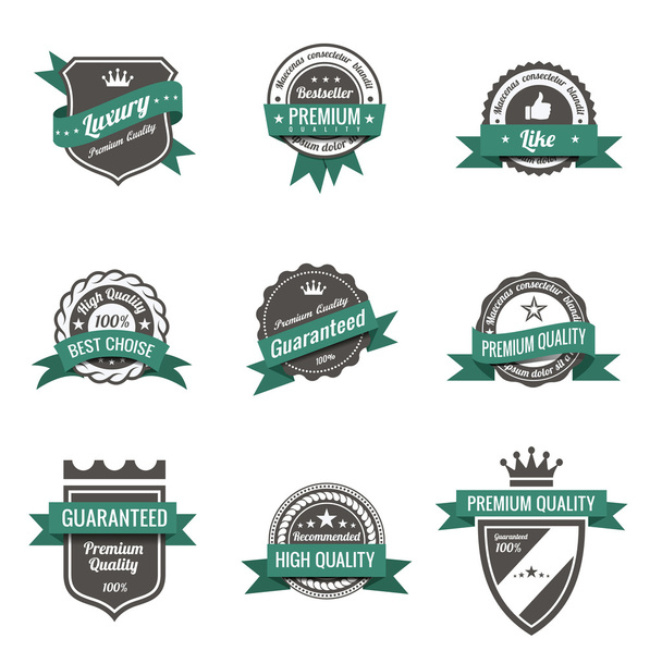 Vintage Labels set of trendy designs. Retro logo template High quality. Vector. - Vector, Image