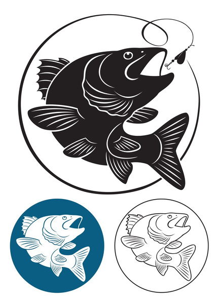The figure shows the predatory fish - Vector, Image
