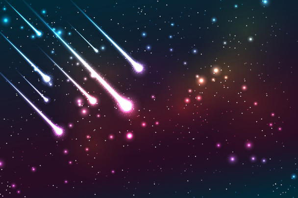 Cena de espaço com cometas
 - Vetor, Imagem