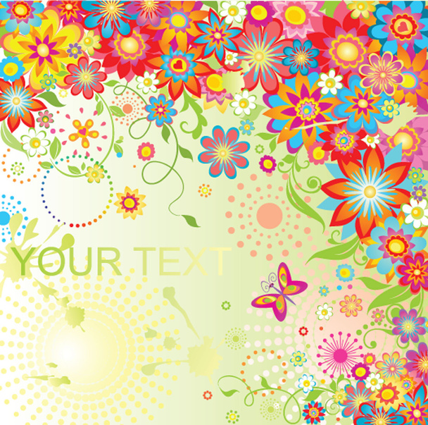 Colorful summery card - Vector, imagen