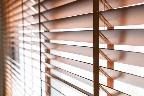 Wooden shutters on the window in the living room - Фото, зображення