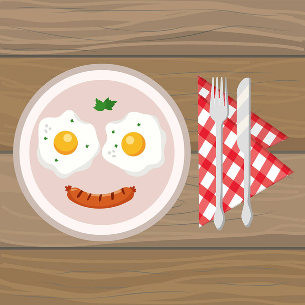 leckeres Frühstück Cartoon - Vektor, Bild