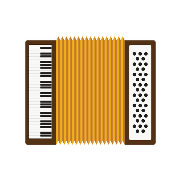 guitar and accordion isolated icon - Vector, Image