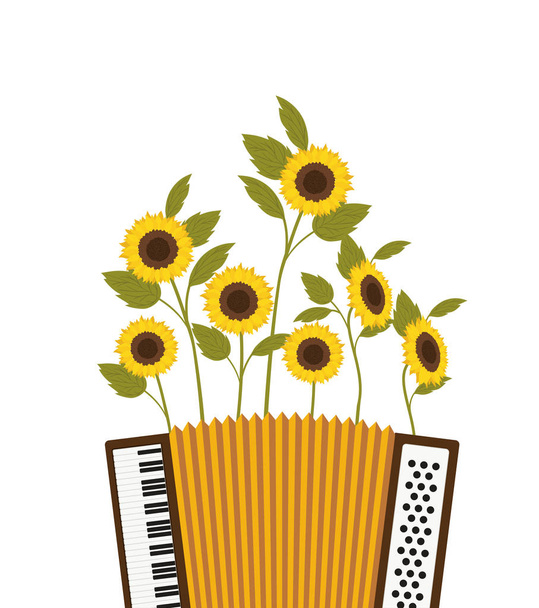 гармонія з соняшниками ізольована ікона
 - Вектор, зображення