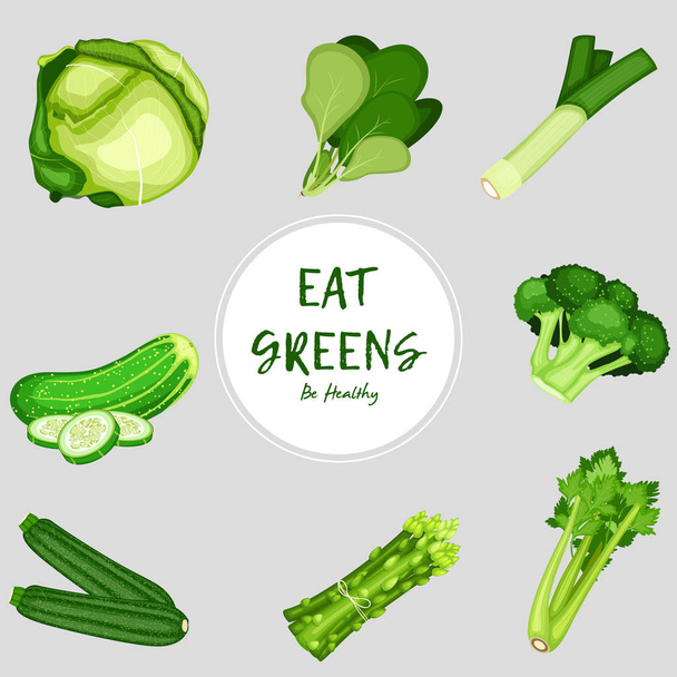 Egészséges élelmiszer-zöldségek fehér alapon - Vektor, kép