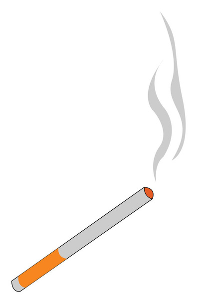 Горящие сигареты изолированы на белом фоне
  - Вектор,изображение