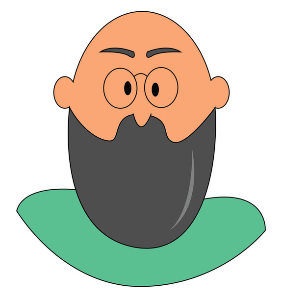 Смелый человек с бородой и очки вектор иллюстрации на белом фоне
  - Вектор,изображение