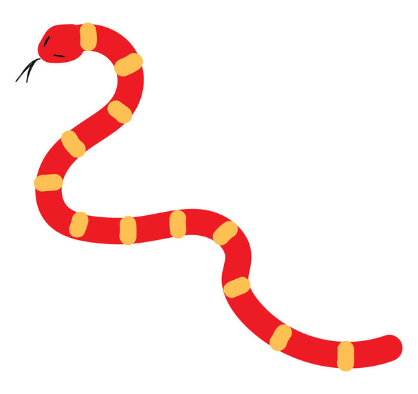 Red snake illustration vector on white background  - Vector, Image