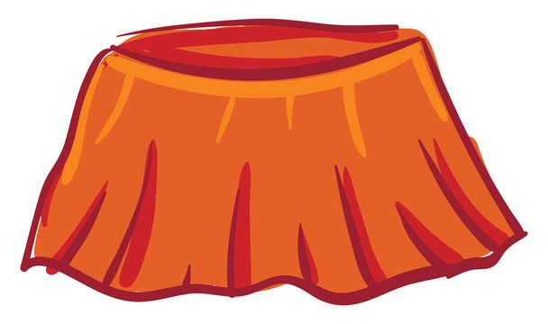A short mini skirt in bright orange color vector color drawing or illustration - Vector, Image