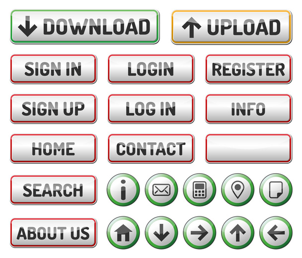 Internet Web 2 ícone botão
 - Vetor, Imagem