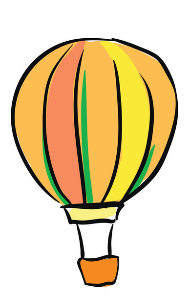 A beautiful round multicolor parachute vector color drawing or illustration - Vektor, obrázek