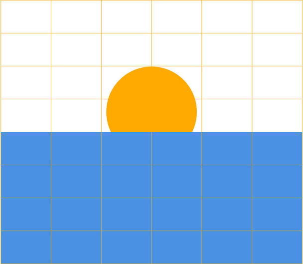 Un fond de soleil couchant à travers l'océan vecteur couleur dessin ou illustration
 - Vecteur, image