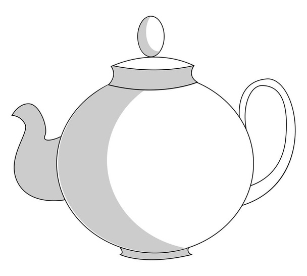 Una teiera bianca splendidamente artigianale per servire disegno a colori vettore di tè caldo o illustrazione
 - Vettoriali, immagini