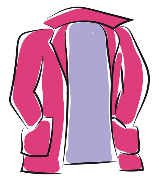 Clipart van een showcase Rose-gekleurde jas met handen verscholen in de zakken vector kleur tekening of illustratie - Vector, afbeelding