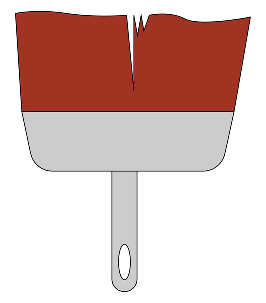 A big red color paintbrush for painting the walls vector or colo - Vector, Image