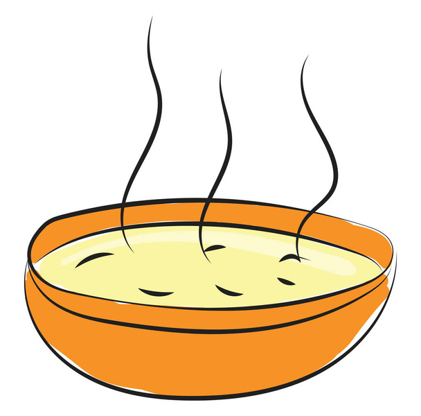 Painting of the chicken soup vector or color illustration - Vector, Image